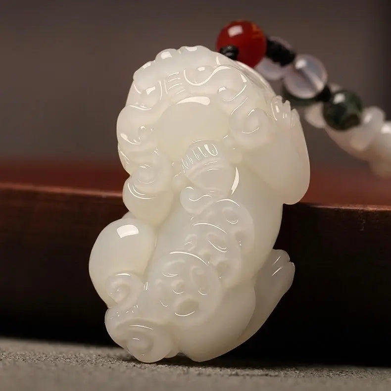 Hetian Jade Pixiu Coin-Back Pendant SONG KILN