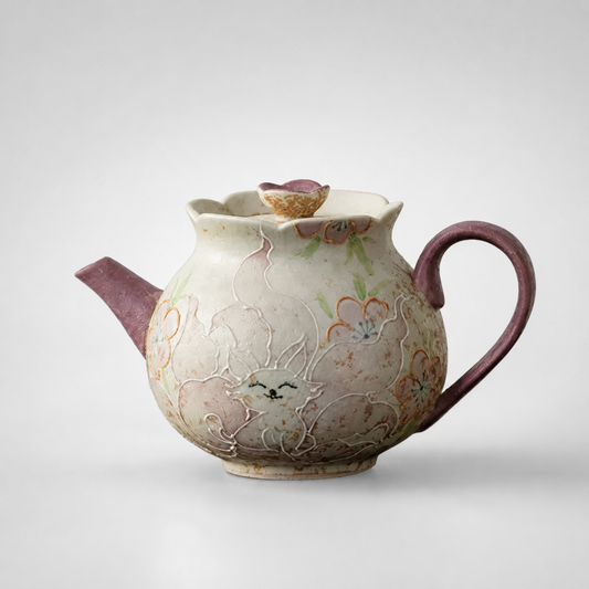 Hand-Painted Fox Floral Gongfu Tea Set