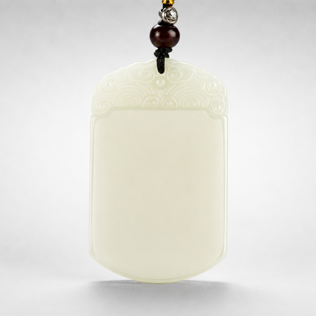 Hetian jade peace plaque pendant