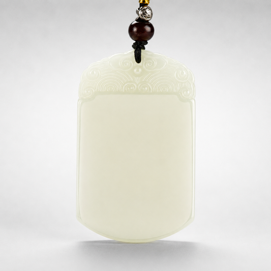 Hetian jade peace plaque pendant