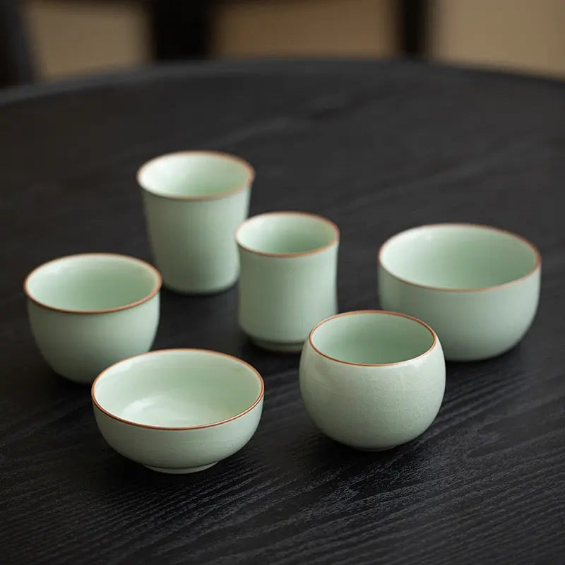 Ru Kiln Ice Crackle Glaze Gongfu Tea Cup Set SONG KILN