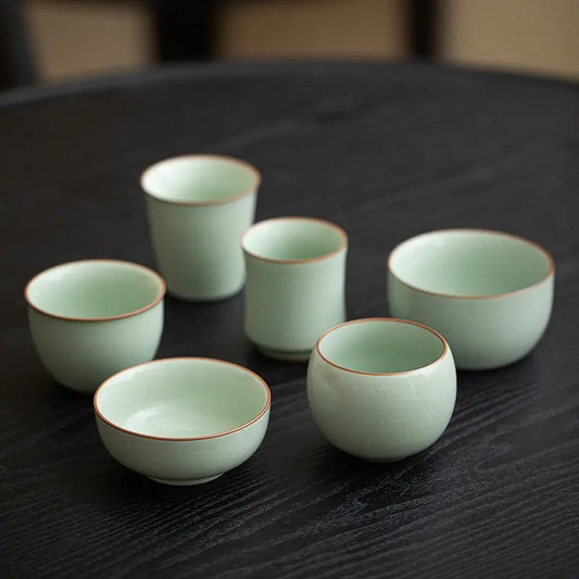Ru Kiln Ice Crackle Glaze Gongfu Tea Cup Set SONG KILN