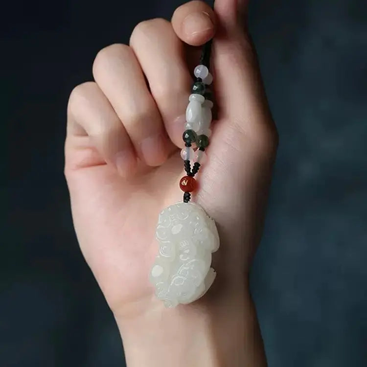 Hetian Jade Pixiu Coin-Back Pendant SONG KILN