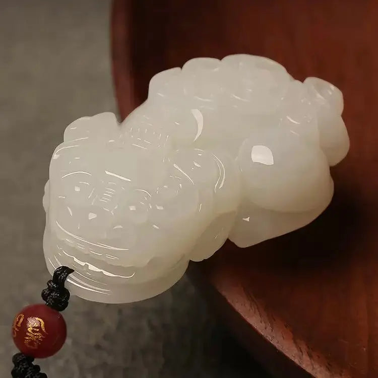 Hetian Jade Pixiu Coin-Back Pendant SONG KILN