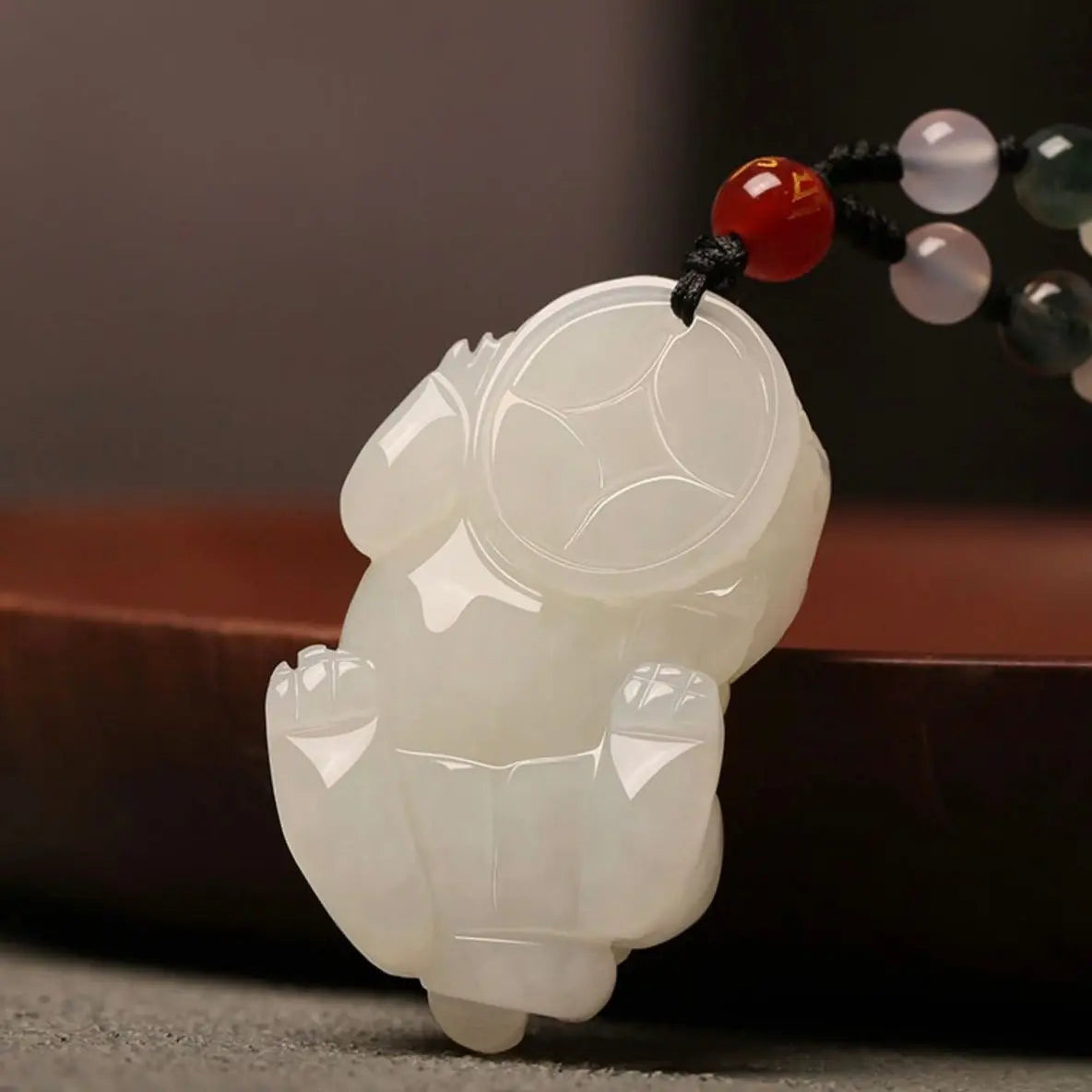 Hetian Jade Pixiu Coin-Back Pendant SONG KILN