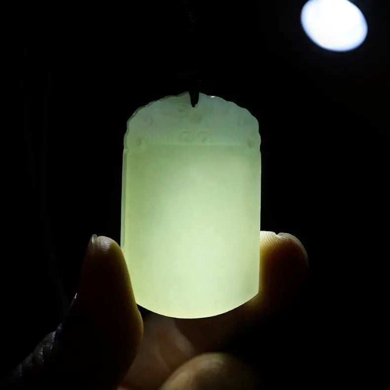 Hetian jade peace plaque pendant SONG KILN