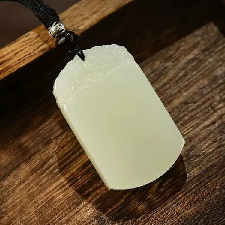 Hetian jade peace plaque pendant SONG KILN