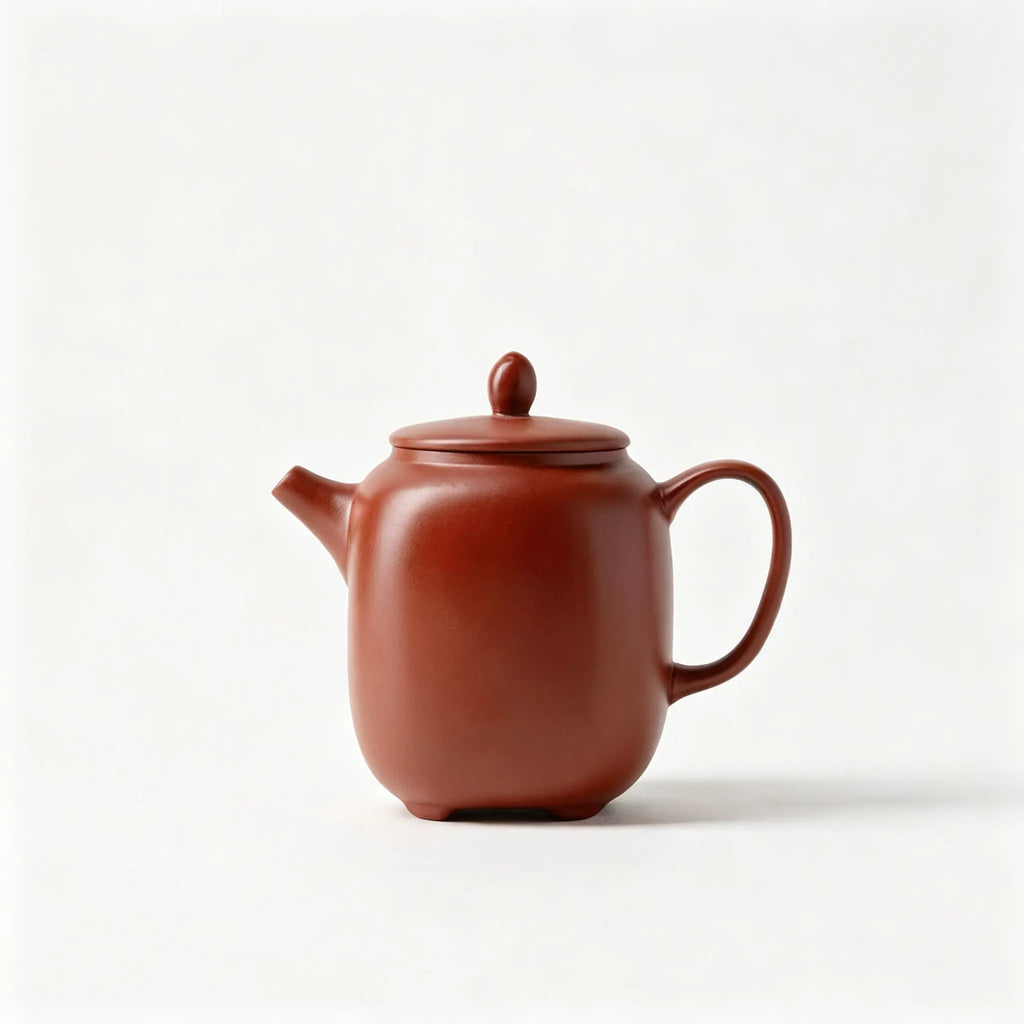Semi-artisanal Yixing raw Zhuni clay Guan Hai zisha teapot from SONGKILN, natural microporous mineral clay literati gongfu tea ware for daily brewing and collector display
