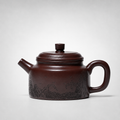 Semi-artisanal Yixing raw Zhuni clay Guan Hai zisha teapot from SONGKILN, minimalist literati silhouette with satiny smooth natural porous clay for daily gongfu tea and private collection