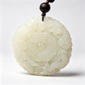Hand carved natural white Hetian nephrite jade dragon phoenix bagua taiji pendant from SONG KILN, oriental feng shui protective amulet luxury jewelry gift for men and women collectors